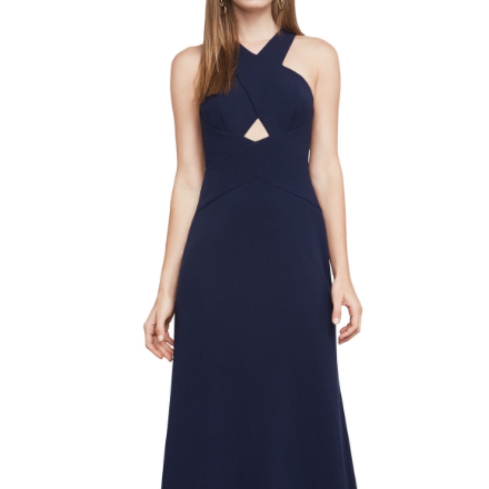 BCBG SALOME CUTOUT HALTER GOWN